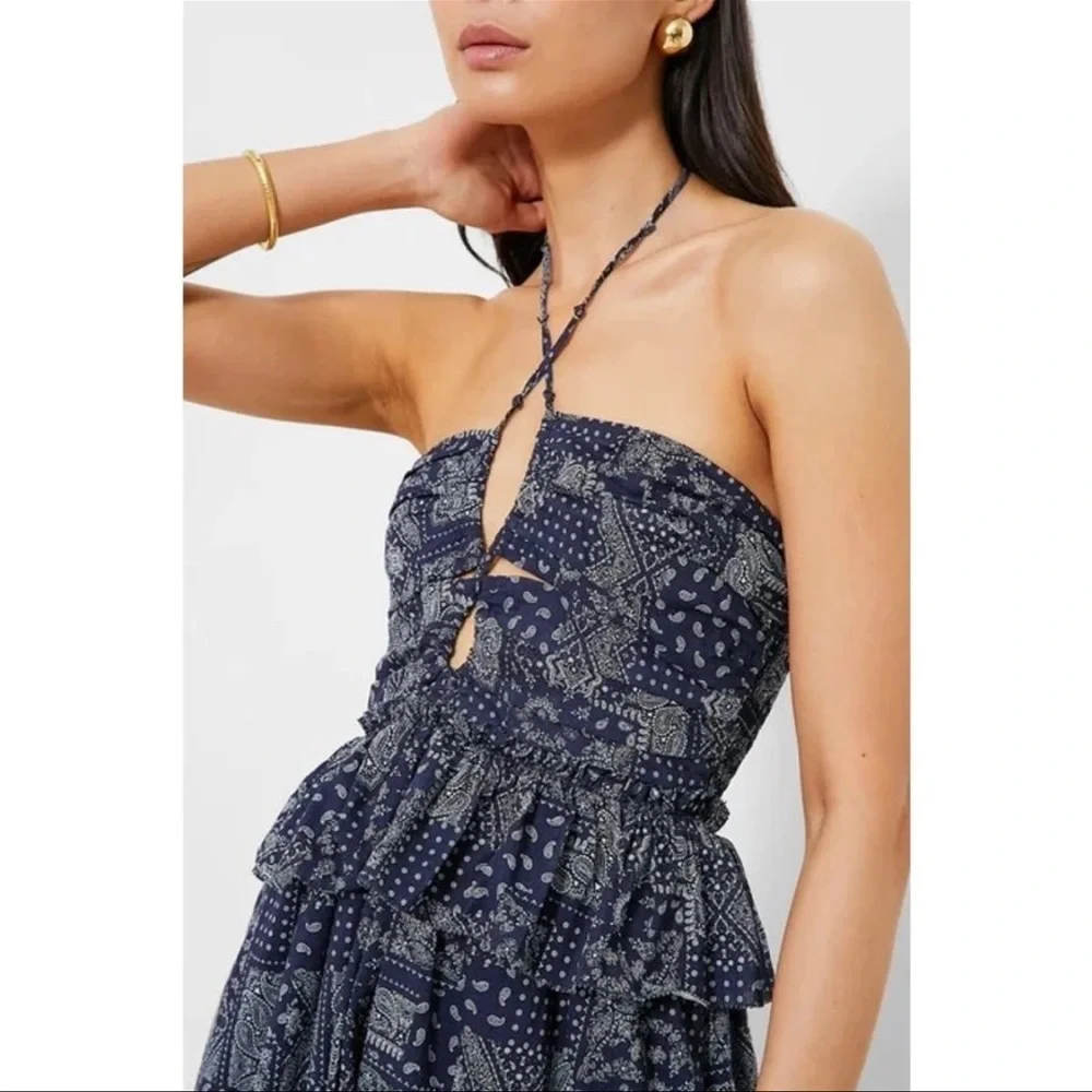 TUCKERNUCK EN Saison Navy White Daytona Midi Dress NWT Size Large - Picture 5 of 14